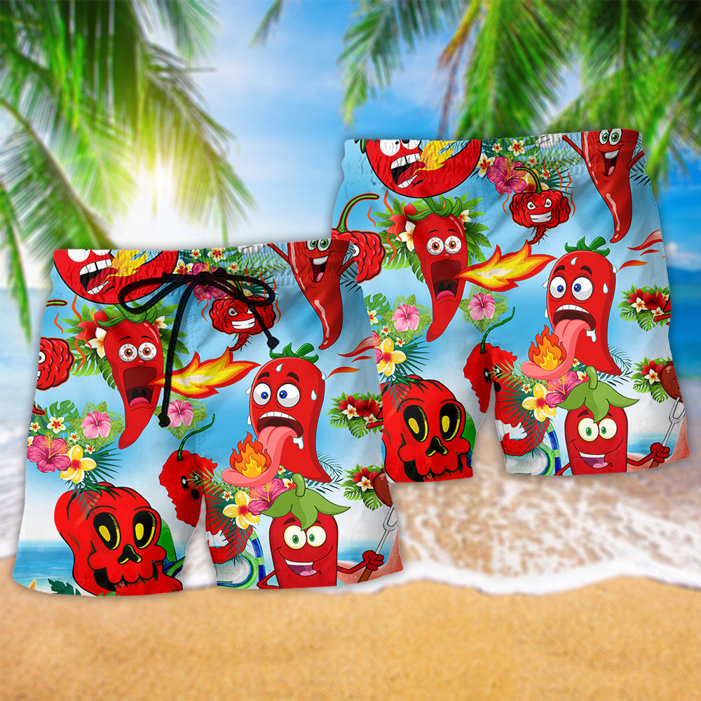 Funny Chili Pepper Art – Beach Short
