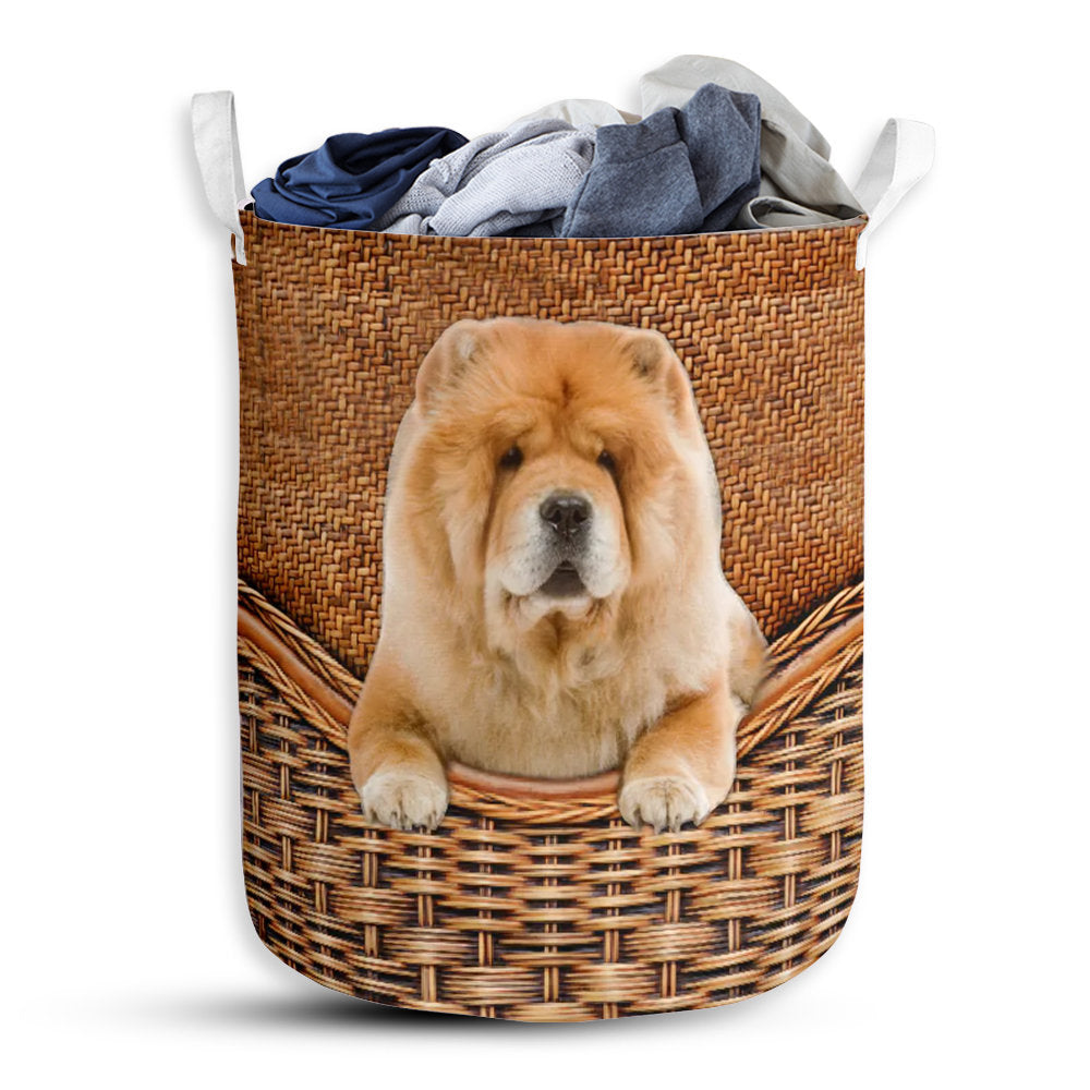 S: 17.72”x13.78” (45x35 cm) Chow Chow Dog Rattan Teaxture - Laundry basket - Owls Matrix LTD