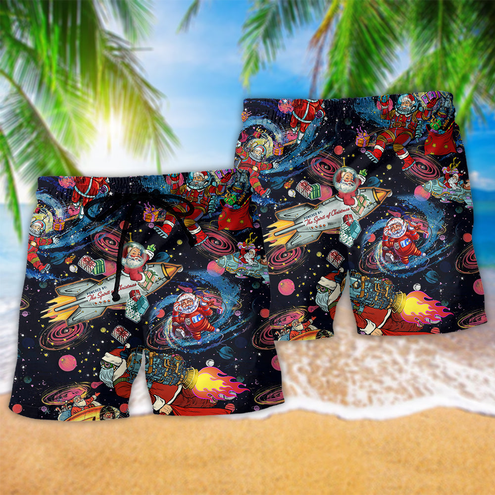 Christmas Santa In Space - Beach Short