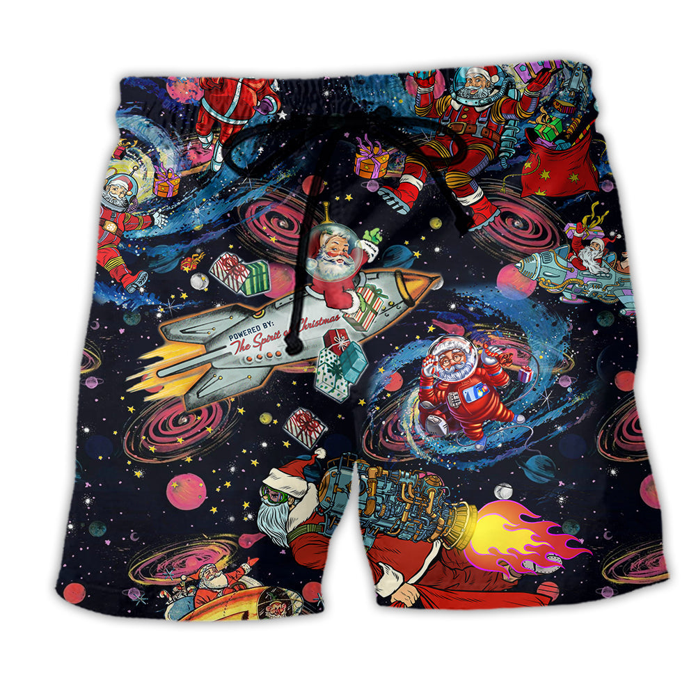 Christmas Santa In Space - Beach Short