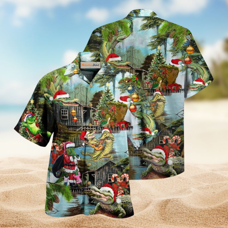 Christmas Alligator Greeting Edition – Hawaiian Shirt