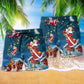 Christmas Bear Happy Santa - Beach Short