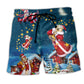 Christmas Bear Happy Santa - Beach Short