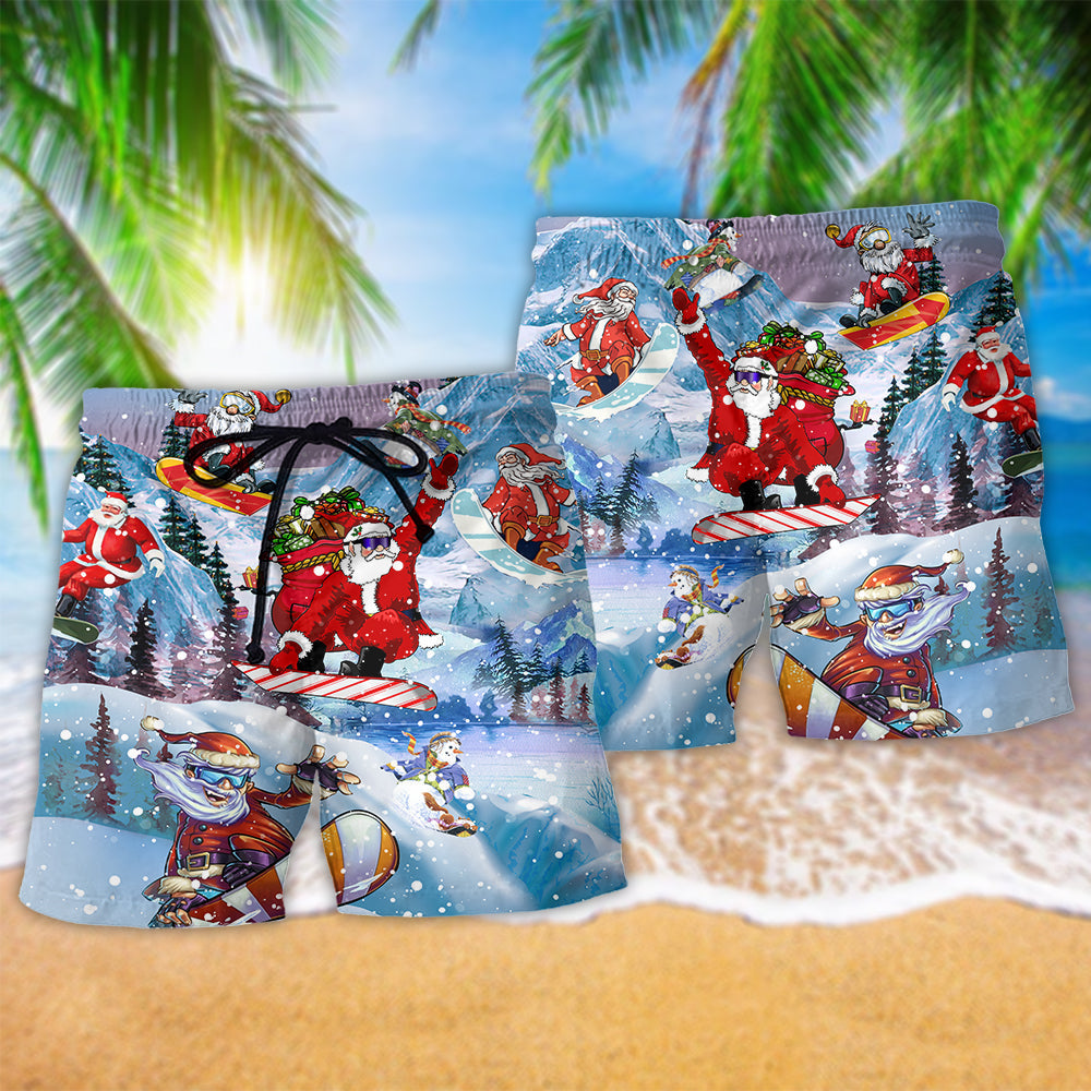 Snowboarding Heaven Earth Christmas – Beach Short