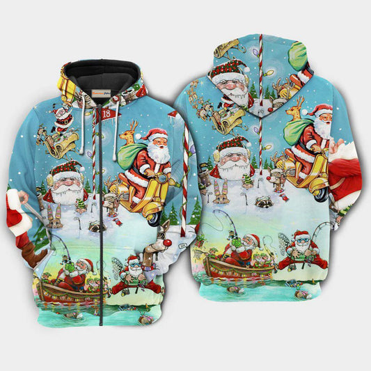 Christmas Cute Santa Holiday Art – 3D Hoodie