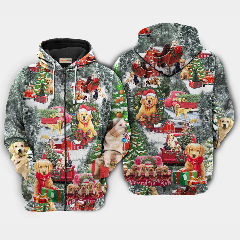 Christmas Dogs Love Holiday Quote – 3D Hoodie