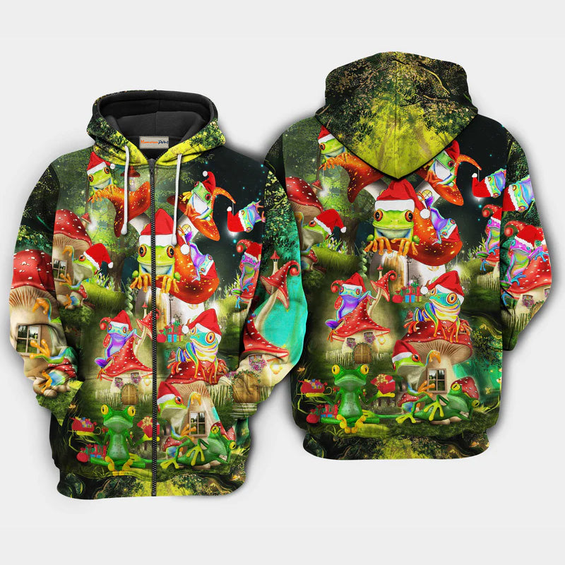 Christmas Frog Santa Holiday Art – 3D Hoodie