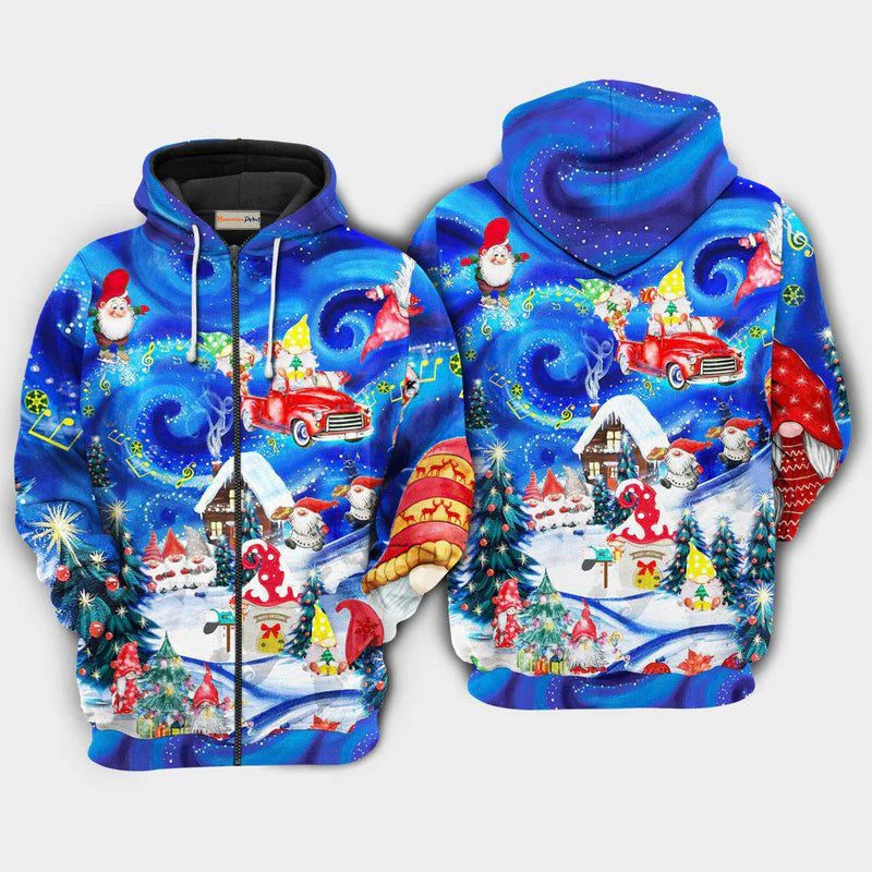 Christmas Hanging With My Gnomies Quote Art – 3D Hoodie