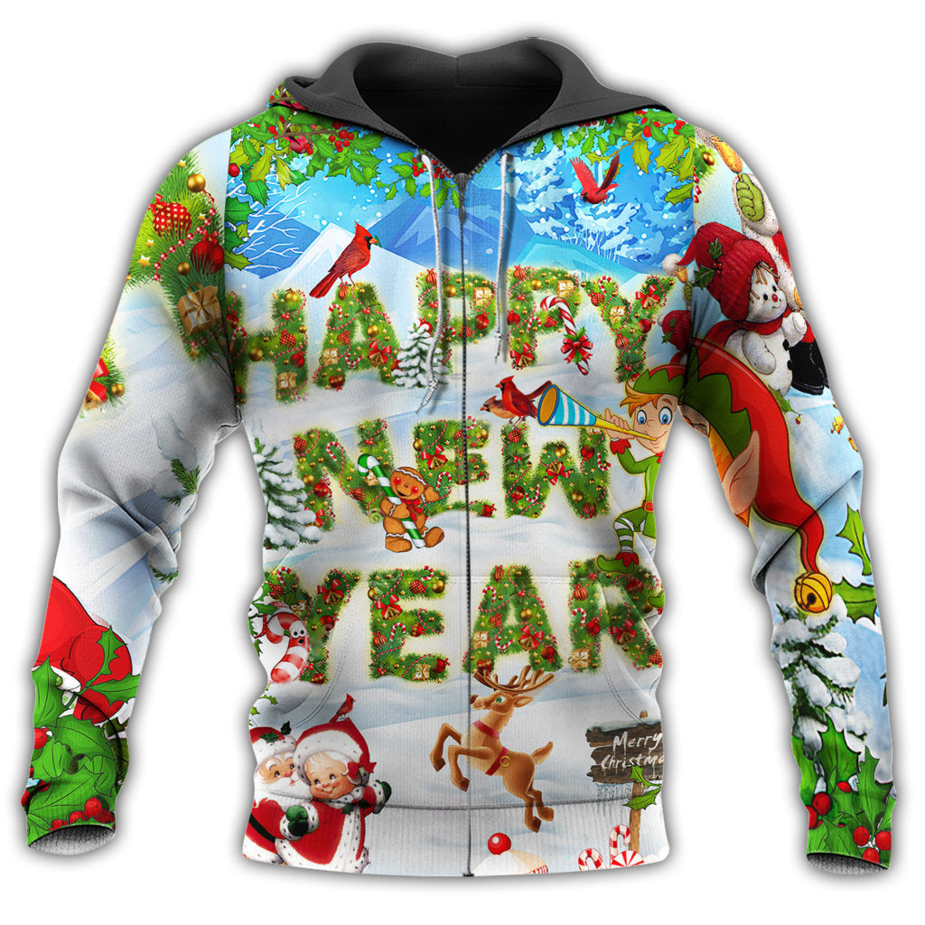 Happy New Year Snow Style - 3D Hoodie