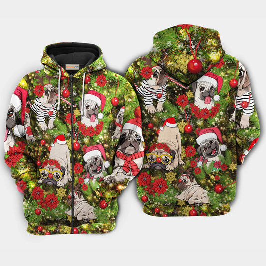 Christmas Have A Little Pugmas Art – 3D Hoodie