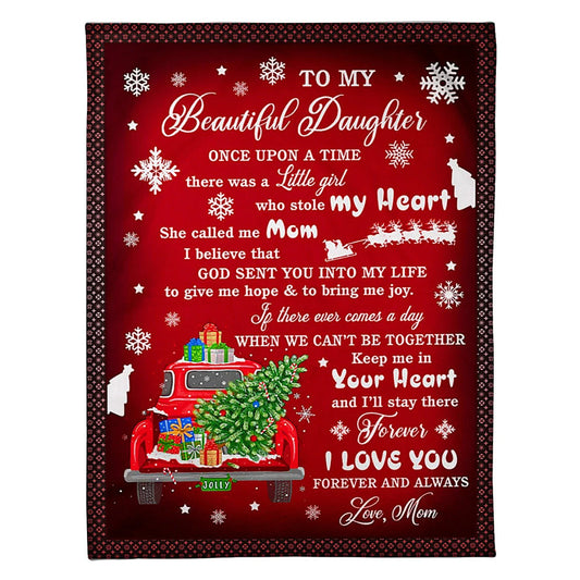 Christmas I Love You Daughter Gift 50 x 60 Inch Flannel Blanket For Cozy Bedroom And Sofa Decor
