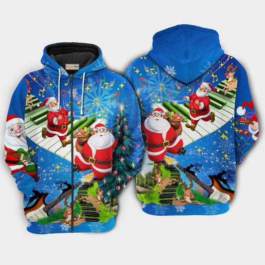 Christmas Jumping On Music Holiday Art – 3D Hoodie