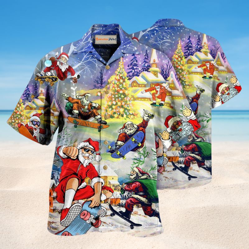 Christmas Jumping On Skateboard Edition – Hawaiian Shirt