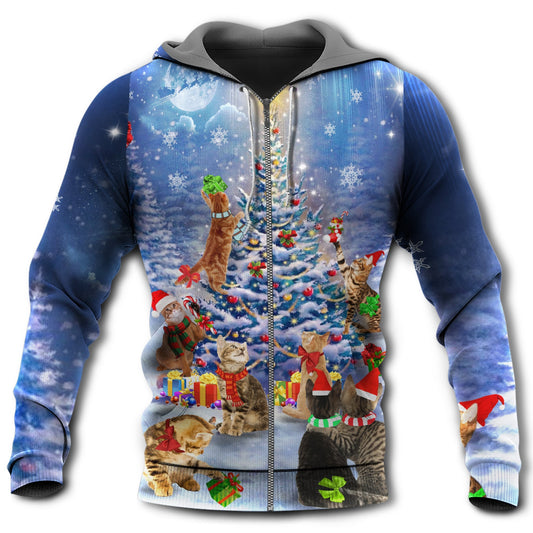 Christmas Cat Love Night - 3D Hoodie