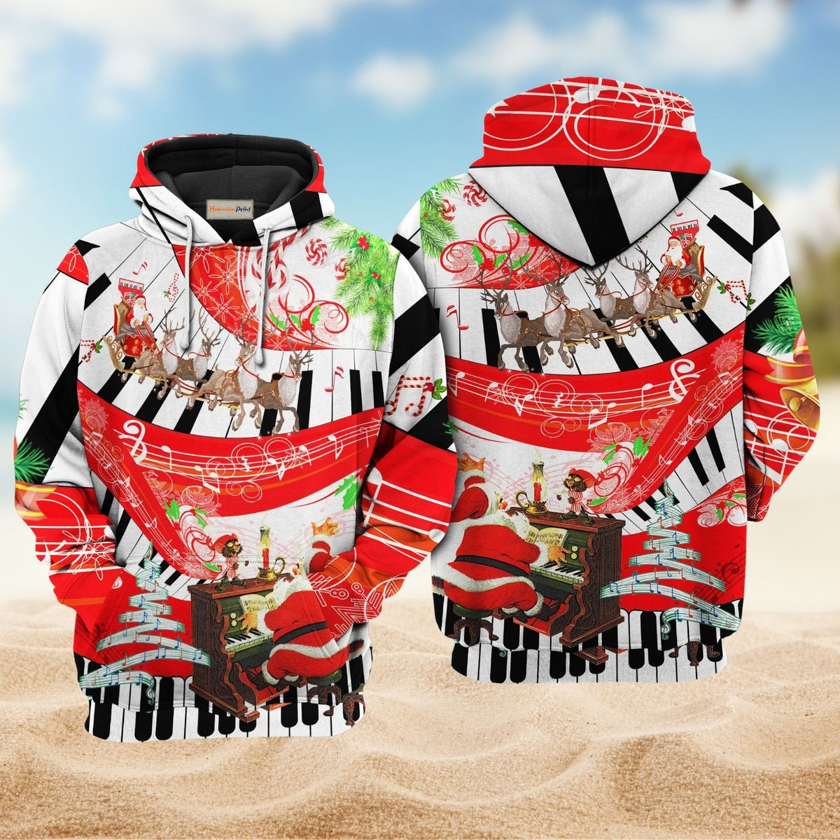 Christmas Love Music Holiday Art – 3D Hoodie