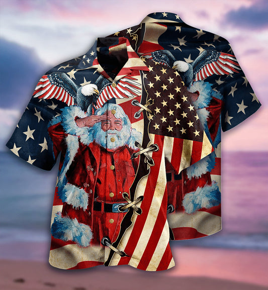Christmas Patriot Santa Parody Vintage Style - Hawaiian Shirt
