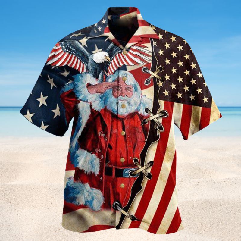 Christmas Patriot Santa Clause Style – Hawaiian Shirt