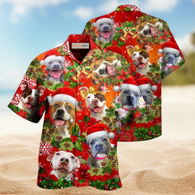 Christmas Pitbull Family Edition – Hawaiian Shirt