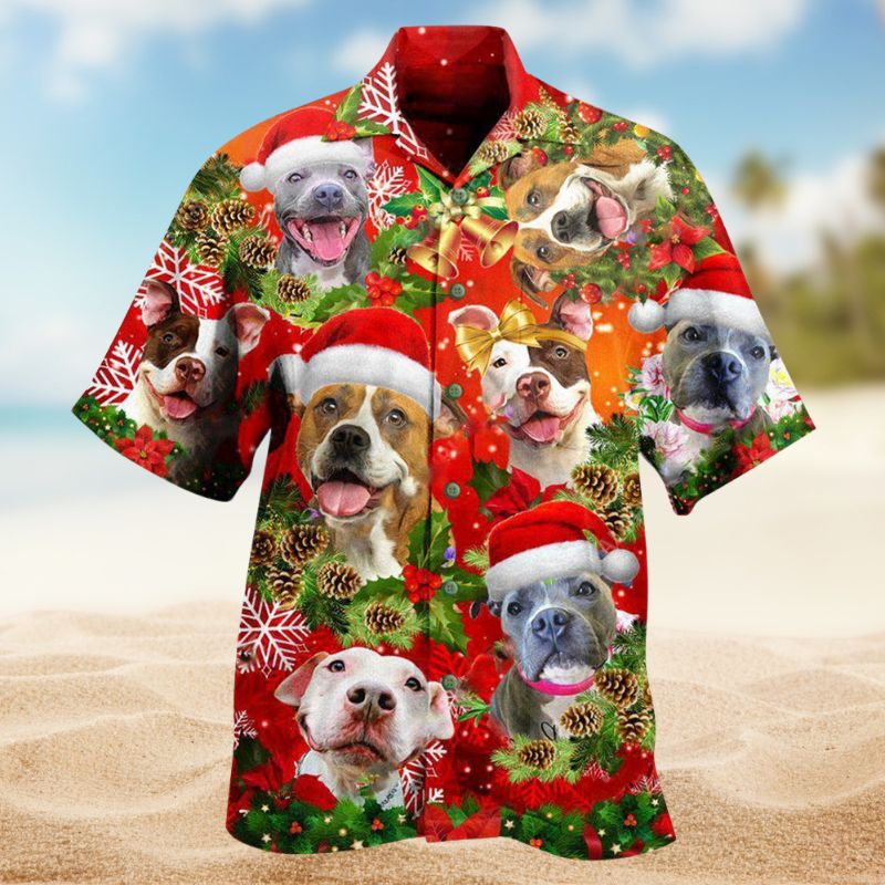 Christmas Pitbull Family Edition – Hawaiian Shirt