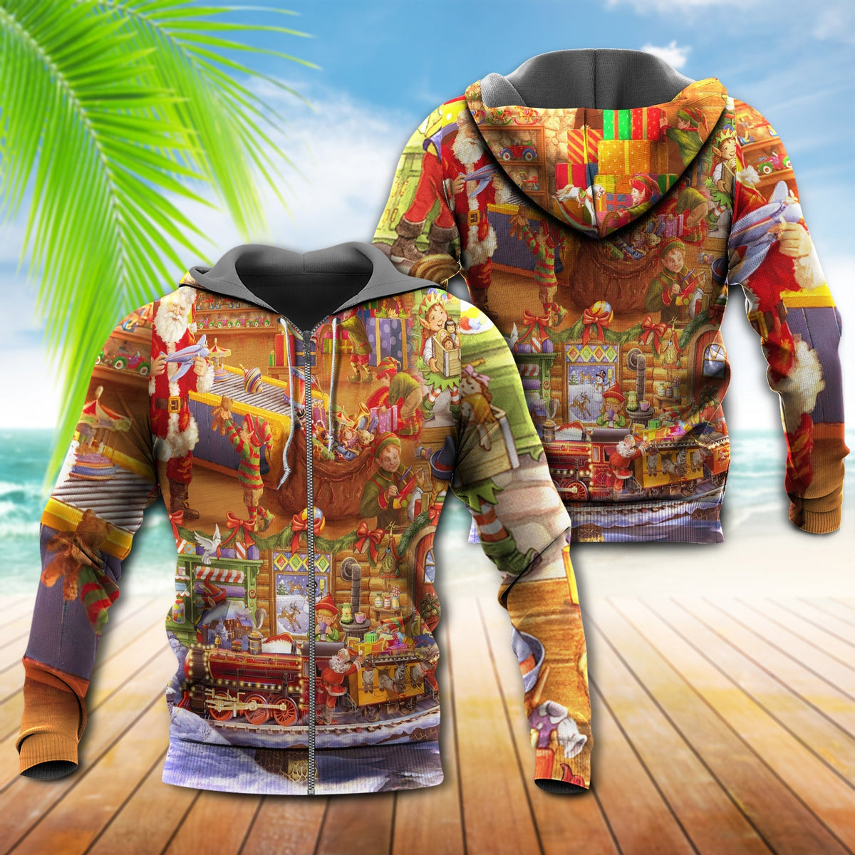 Christmas Santa And Happiness Holiday Art – 3D Hoodie