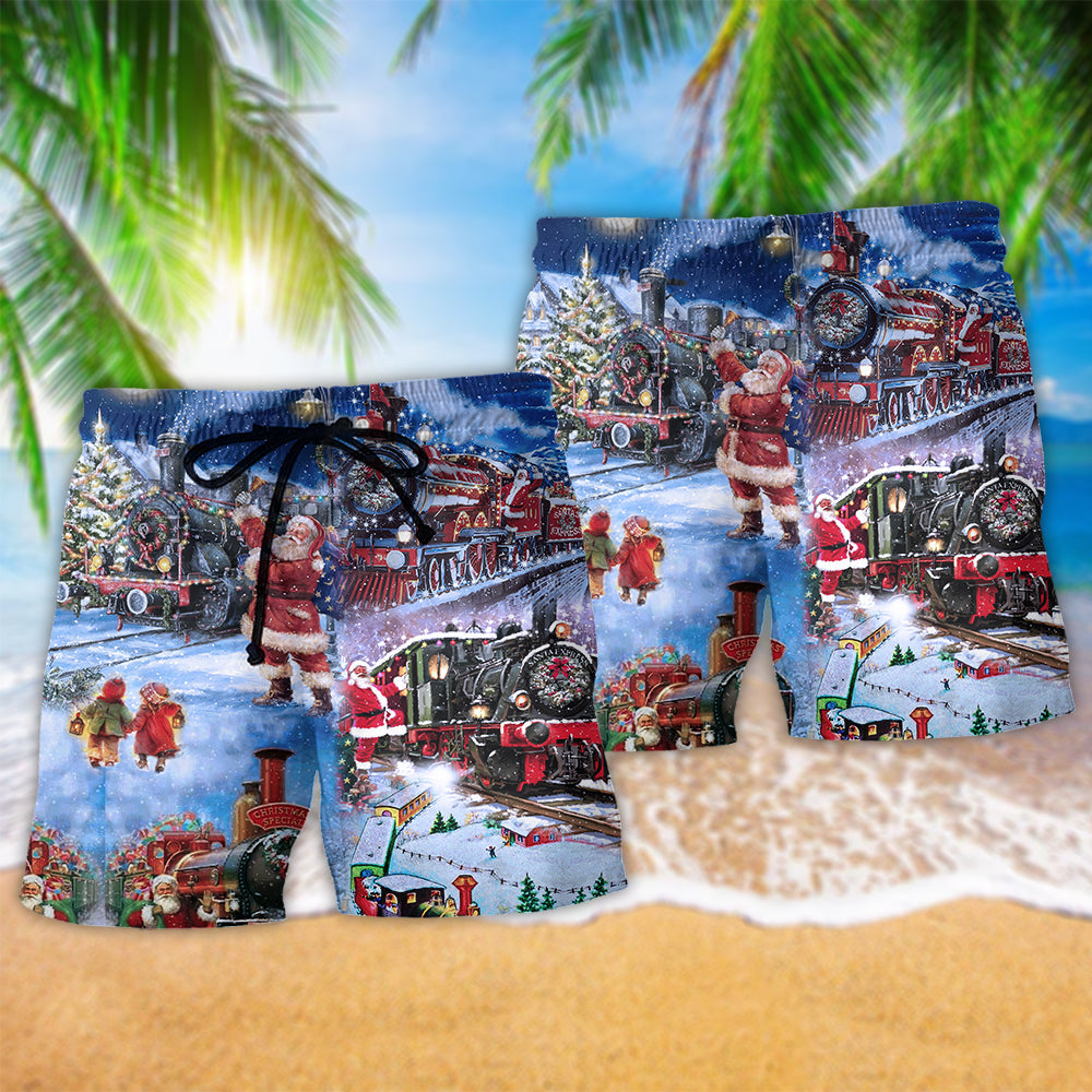 Christmas Santa Train Happiness – Beach Short