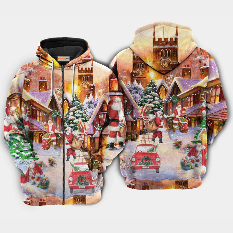 Christmas Santa Brings Gifts Holiday Art – 3D Hoodie