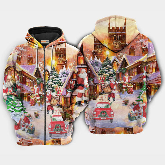 Christmas Santa Brings Gifts Holiday Art – 3D Hoodie