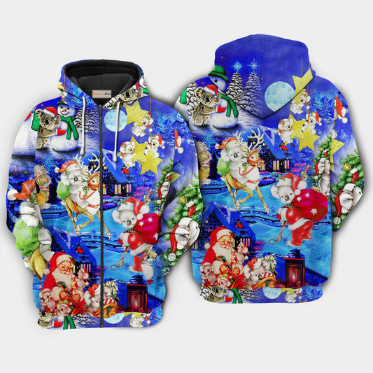 Christmas Santa Koala Gifts Holiday Art – 3D Hoodie