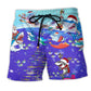 Christmas Santa Shark Rocket Gifts - Beach Short
