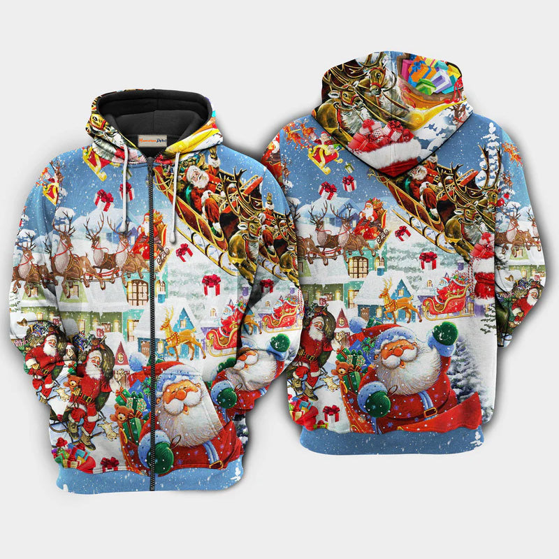 Christmas Say Hi From Santa Quote – 3D Hoodie