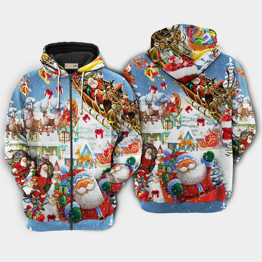 Christmas Say Hi From Santa Quote – 3D Hoodie