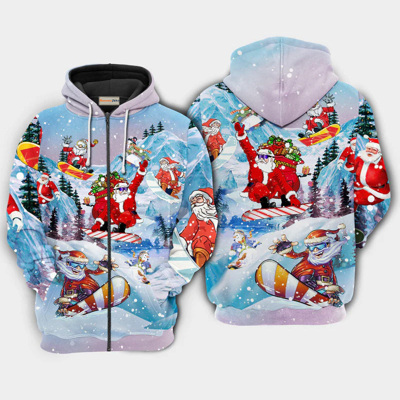 Christmas Snowboarding Close To Heaven Quote – 3D Hoodie