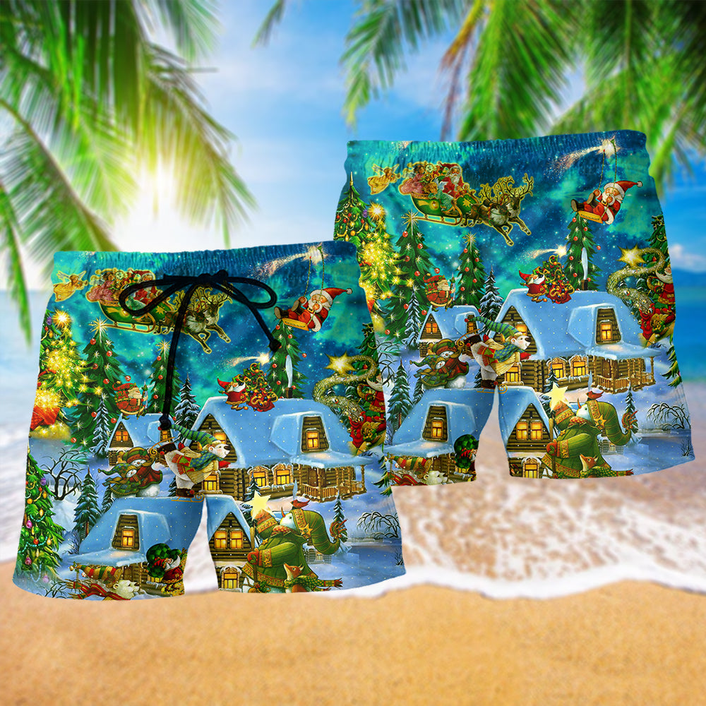 Christmas The Magical Night - Beach Short - BEAS02QAN060821 - Owls Matrix LTD