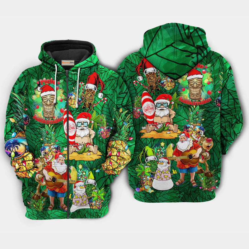 Christmas Tiki Hawaii Holiday Art – 3D Hoodie