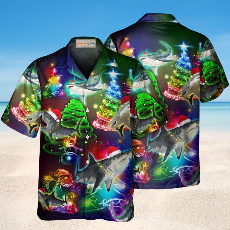 Christmas Tree Shark Style – Hawaiian Shirt