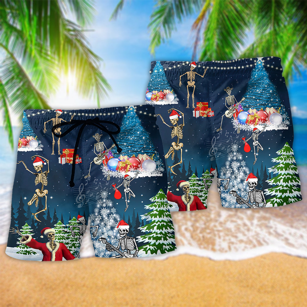Xray Christmas Skull Dark Art – Beach Short