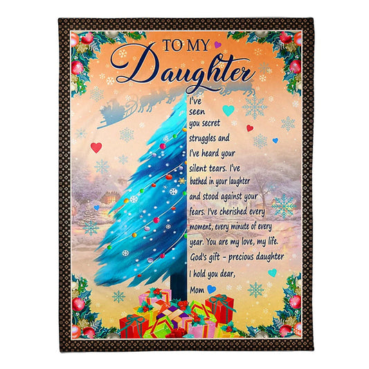 Christmas You Are My Love Daughter Gift From Mom 50 x 60 Inch Flannel Blanket For Cozy Bedroom And Sofa Decor