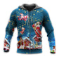 Christmas Bear Santa Happy - 3D Hoodie