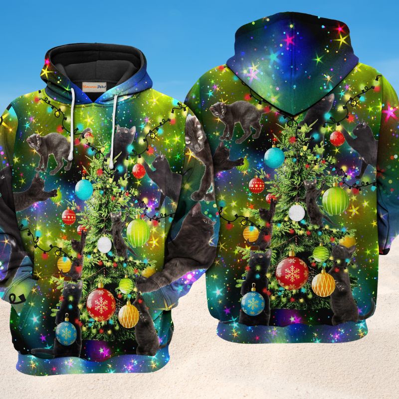Christmas Cats Love Tree - 3D Hoodie