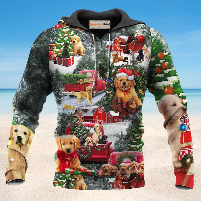 Christmas Dogs Cute Love - 3D Hoodie