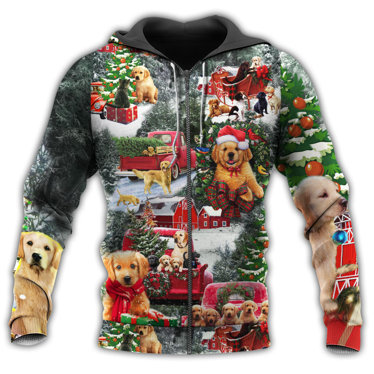 Christmas Dogs Cute Love - 3D Hoodie2