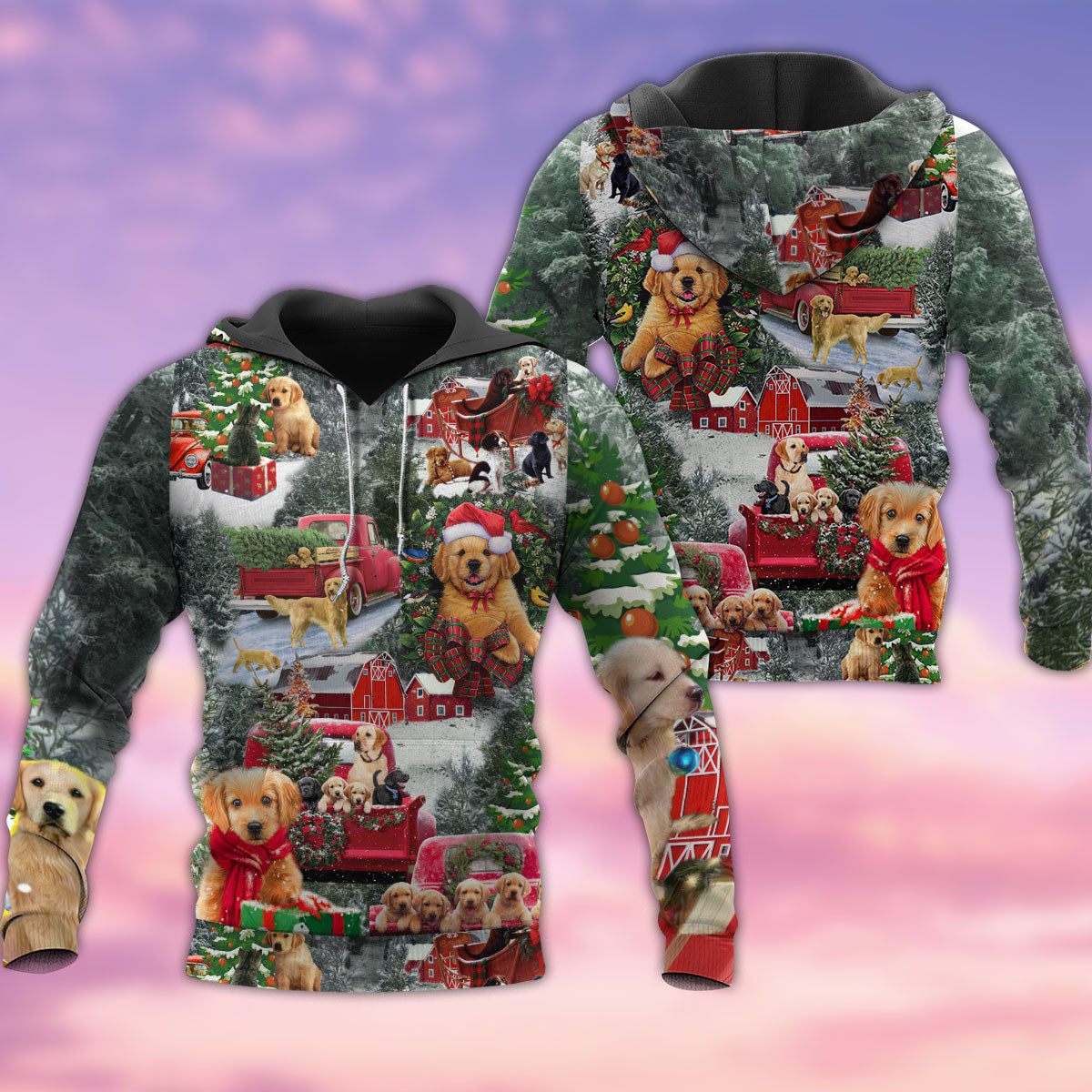 Christmas Dogs Cute Love - 3D Hoodie3