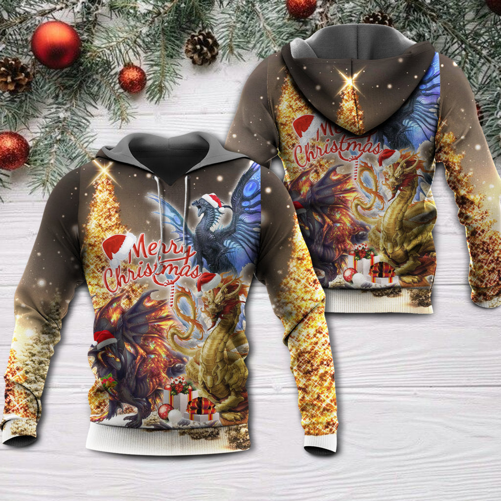 Christmas Dragon Strong Bright - 3D Hoodie