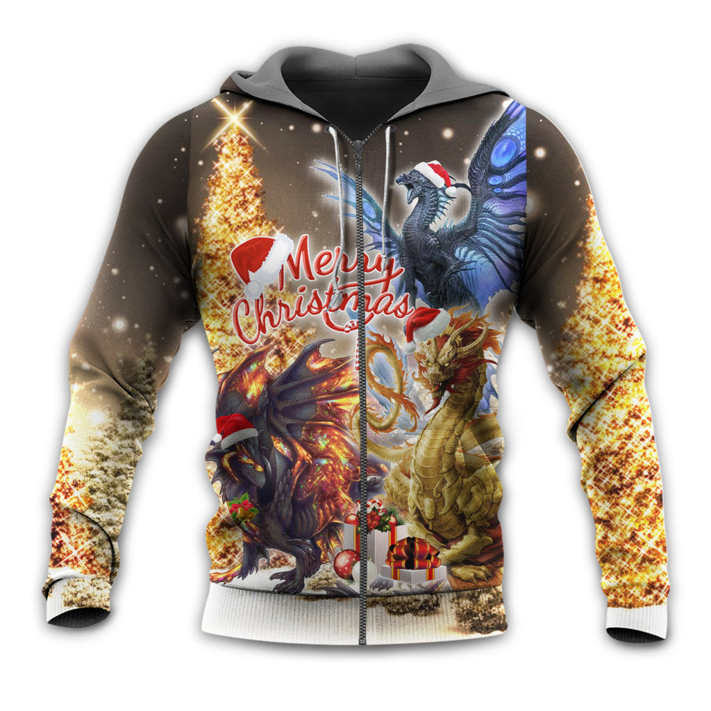 Christmas Dragon Strong Bright - 3D Hoodie