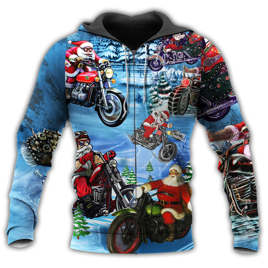 Christmas Driving With Santa Colorful - 3D Hoodie