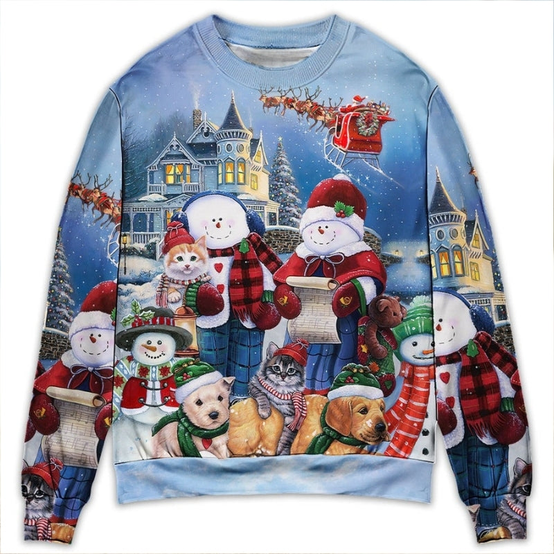 Christmas Family Snowman Love Happy Xmas – Sweater - Ugly Christmas Sweater
