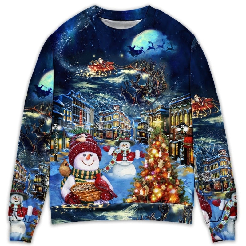 Christmas Family Snowman Santa Love Light – Sweater - Ugly Christmas Sweater