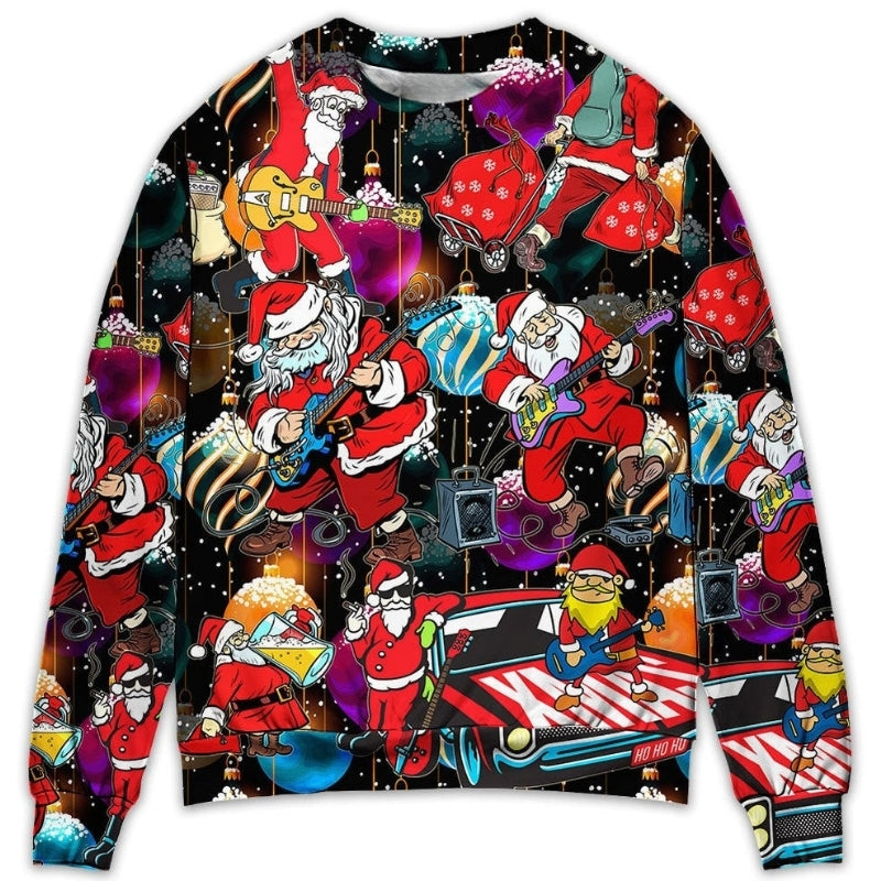 Christmas Guitar Music Santa Style – Sweater - Ugly Christmas Sweater