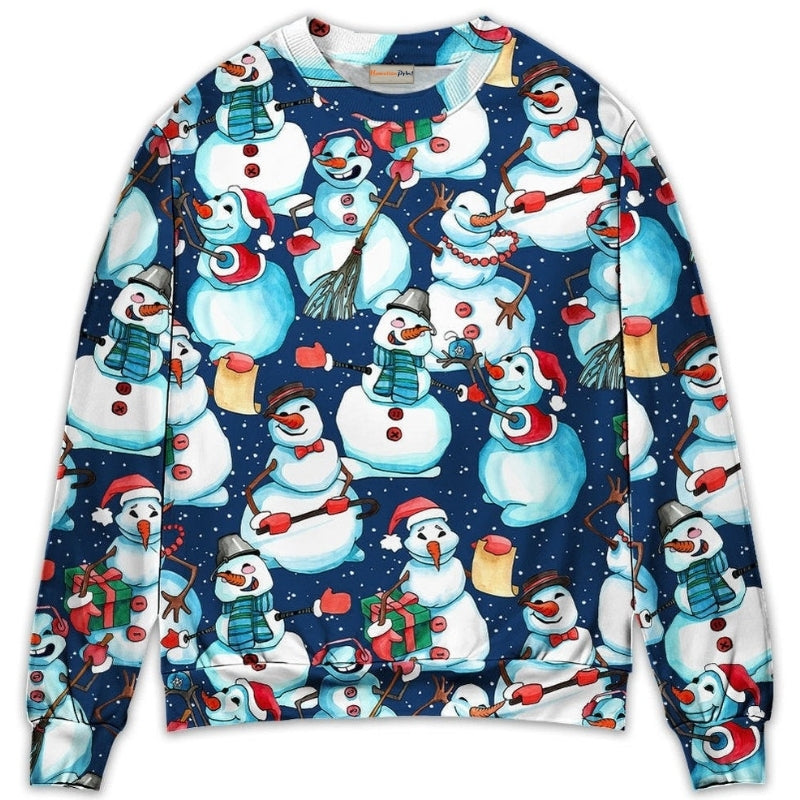 Christmas Happy Snowman Xmas – Sweater - Ugly Christmas Sweater