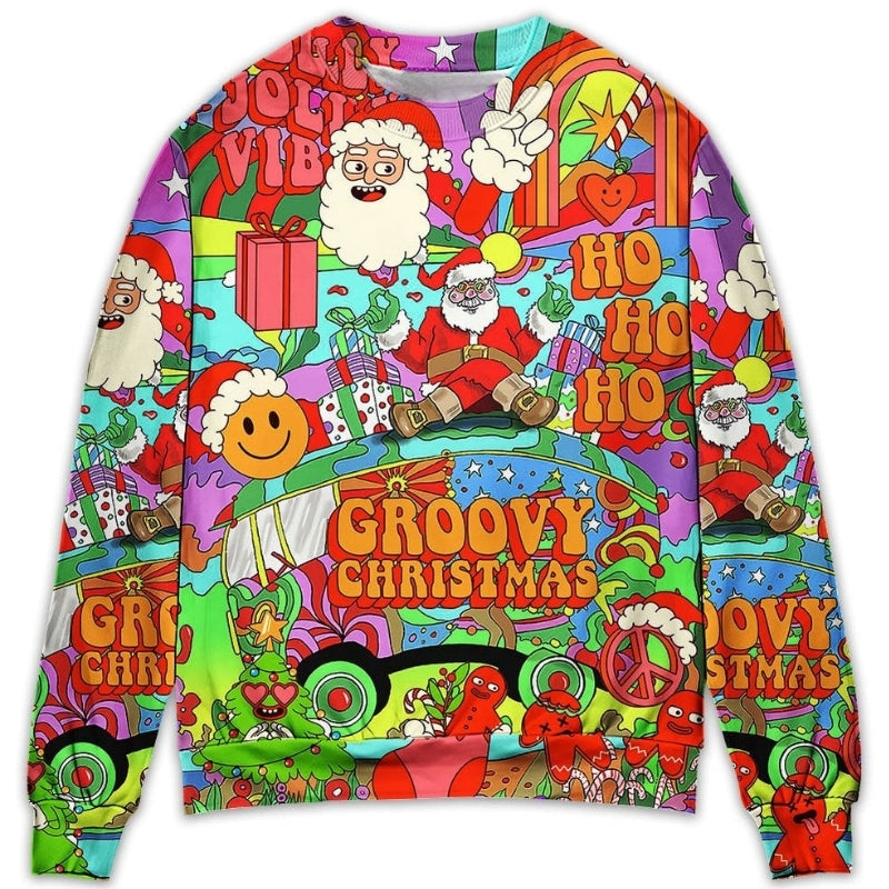 Christmas Hippie Santa Bus Peace – Sweater - Ugly Christmas Sweater